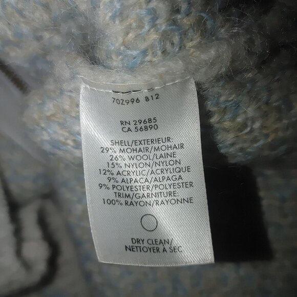 Pendleton Wool Mohair Blend Sweater L Blue Speckled Knit Long Sleeve Soft War - Picture 4 of 8